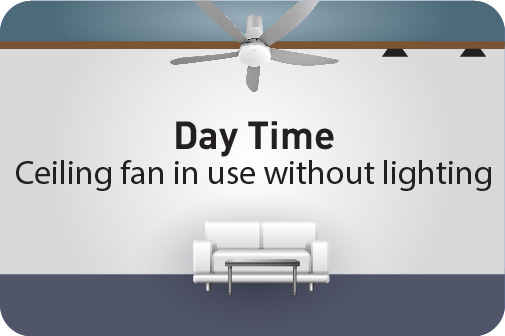 Day Time Ceiling fan in use without lighting